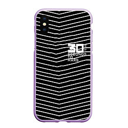 Чехол iPhone XS Max матовый Thirty Seconds to Mars pattern optic, цвет: 3D-сиреневый