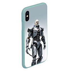 Чехол iPhone XS Max матовый Cyber Lenin - ai art, цвет: 3D-мятный — фото 2