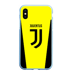 Чехол iPhone XS Max матовый Juventus sport geometry yellow, цвет: 3D-голубой