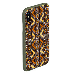 Чехол iPhone XS Max матовый Мавританский африканский орнамент, цвет: 3D-темно-зеленый — фото 2