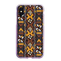 Чехол iPhone XS Max матовый Африканский мавританский узор, цвет: 3D-сиреневый
