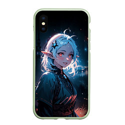 Чехол iPhone XS Max матовый Сильфи - лунный свет - Mushoku tensei, цвет: 3D-салатовый