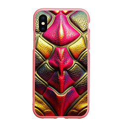 Чехол iPhone XS Max матовый Объемная текстурная кожа, цвет: 3D-баблгам