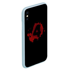 Чехол iPhone XS Max матовый Left 4 Dead logo красный, цвет: 3D-голубой — фото 2