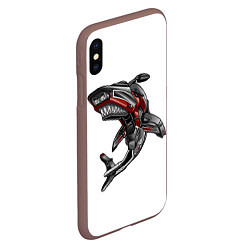 Чехол iPhone XS Max матовый Moto shark, цвет: 3D-коричневый — фото 2