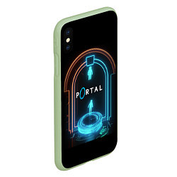 Чехол iPhone XS Max матовый Portal neon style logo, цвет: 3D-салатовый — фото 2