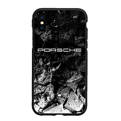 Чехол iPhone XS Max матовый Porsche black graphite, цвет: 3D-черный