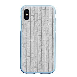 Чехол iPhone XS Max матовый Текстура серого камня, цвет: 3D-голубой