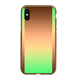 Чехол iPhone XS Max матовый Фисташковый комбинированный градиент, цвет: 3D-коричневый