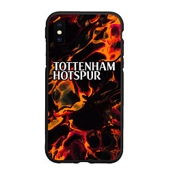 Чехол iPhone XS Max матовый Tottenham red lava, цвет: 3D-черный