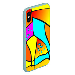 Чехол iPhone XS Max матовый Яркая абстракция, цвет: 3D-мятный — фото 2