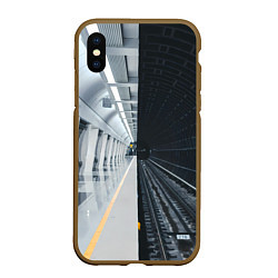 Чехол iPhone XS Max матовый Метро Москвы, цвет: 3D-коричневый