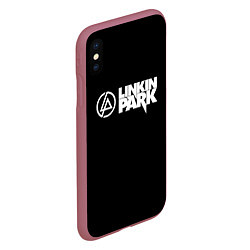 Чехол iPhone XS Max матовый Linkin park logo rock music, цвет: 3D-малиновый — фото 2