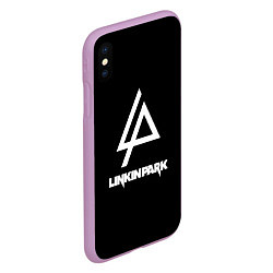 Чехол iPhone XS Max матовый Linkin park logo brend music, цвет: 3D-сиреневый — фото 2
