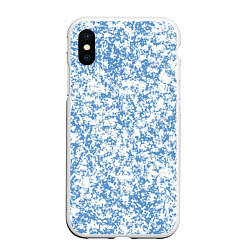 Чехол iPhone XS Max матовый Пёстрый бело-голубой, цвет: 3D-белый