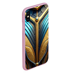 Чехол iPhone XS Max матовый Объемная футуристичная объемная текстура из кожи, цвет: 3D-розовый — фото 2