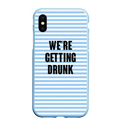 Чехол iPhone XS Max матовый Were getting drunk, цвет: 3D-голубой