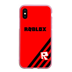 Чехол iPhone XS Max матовый Roblox geometry game, цвет: 3D-розовый