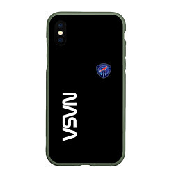 Чехол iPhone XS Max матовый Nasa space steel, цвет: 3D-темно-зеленый