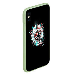 Чехол iPhone XS Max матовый Blink-182 glitch, цвет: 3D-салатовый — фото 2
