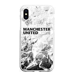 Чехол iPhone XS Max матовый Manchester United white graphite