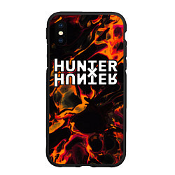 Чехол iPhone XS Max матовый Hunter x Hunter red lava, цвет: 3D-черный