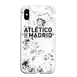Чехол iPhone XS Max матовый Atletico Madrid dirty ice, цвет: 3D-белый