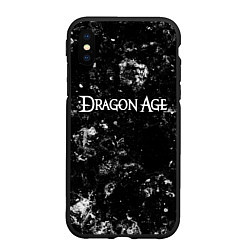 Чехол iPhone XS Max матовый Dragon Age black ice, цвет: 3D-черный