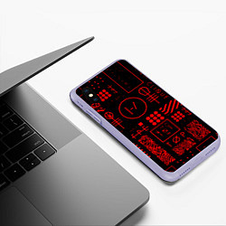 Чехол iPhone XS Max матовый Twenty one pilots pattern rock, цвет: 3D-светло-сиреневый — фото 2