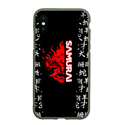 Чехол iPhone XS Max матовый Samurai japan steel, цвет: 3D-темно-зеленый
