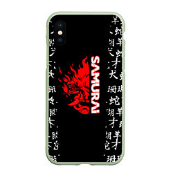 Чехол iPhone XS Max матовый Samurai japan steel, цвет: 3D-салатовый