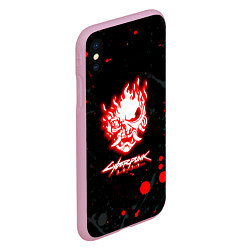 Чехол iPhone XS Max матовый Samurai flame logo, цвет: 3D-розовый — фото 2