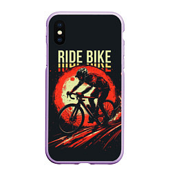 Чехол iPhone XS Max матовый Ride bike, цвет: 3D-сиреневый