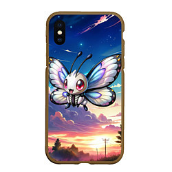 Чехол iPhone XS Max матовый Pokemon butterfree, цвет: 3D-коричневый