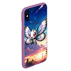 Чехол iPhone XS Max матовый Pokemon butterfree, цвет: 3D-фиолетовый — фото 2