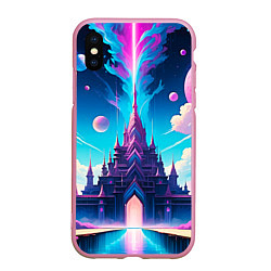 Чехол iPhone XS Max матовый Сказочный город - пейзаж, цвет: 3D-розовый