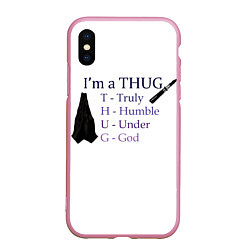 Чехол iPhone XS Max матовый Im a thug, цвет: 3D-розовый