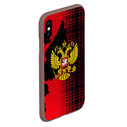 Чехол iPhone XS Max матовый Россия герб патриотический стиль, цвет: 3D-коричневый — фото 2