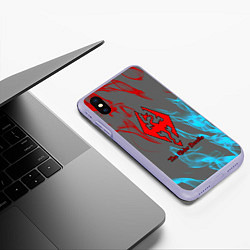 Чехол iPhone XS Max матовый The Elder Scrolls Online fire, цвет: 3D-светло-сиреневый — фото 2