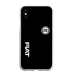 Чехол iPhone XS Max матовый FIAT logo white auto, цвет: 3D-белый