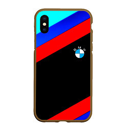 Чехол iPhone XS Max матовый BMW line sport, цвет: 3D-коричневый