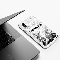 Чехол iPhone XS Max матовый Lexus white graphite, цвет: 3D-белый — фото 2