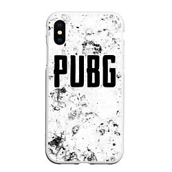 Чехол iPhone XS Max матовый PUBG dirty ice, цвет: 3D-белый