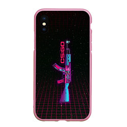 Чехол iPhone XS Max матовый AK-47 Neon Rider - CS:GO, цвет: 3D-розовый