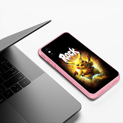 Чехол iPhone XS Max матовый Пикачу рокер с электрогитарой, цвет: 3D-баблгам — фото 2