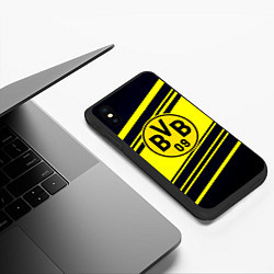 Чехол iPhone XS Max матовый Borussia sport geometry, цвет: 3D-черный — фото 2