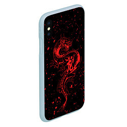 Чехол iPhone XS Max матовый Красный дракон Токийские мстители, цвет: 3D-голубой — фото 2