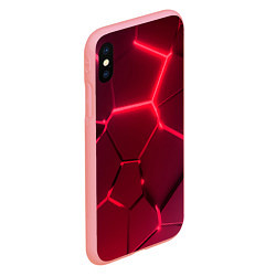 Чехол iPhone XS Max матовый Маджента неоновые плиты в разломе, цвет: 3D-баблгам — фото 2