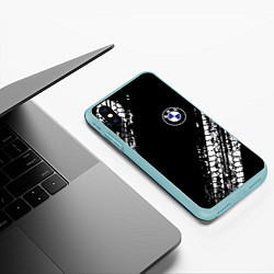 Чехол iPhone XS Max матовый BMW : автомобильные текстуры шин, цвет: 3D-мятный — фото 2