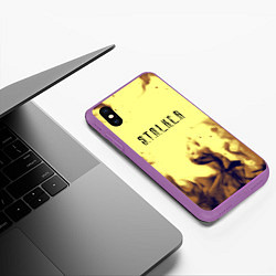 Чехол iPhone XS Max матовый Stalker fire retro, цвет: 3D-фиолетовый — фото 2